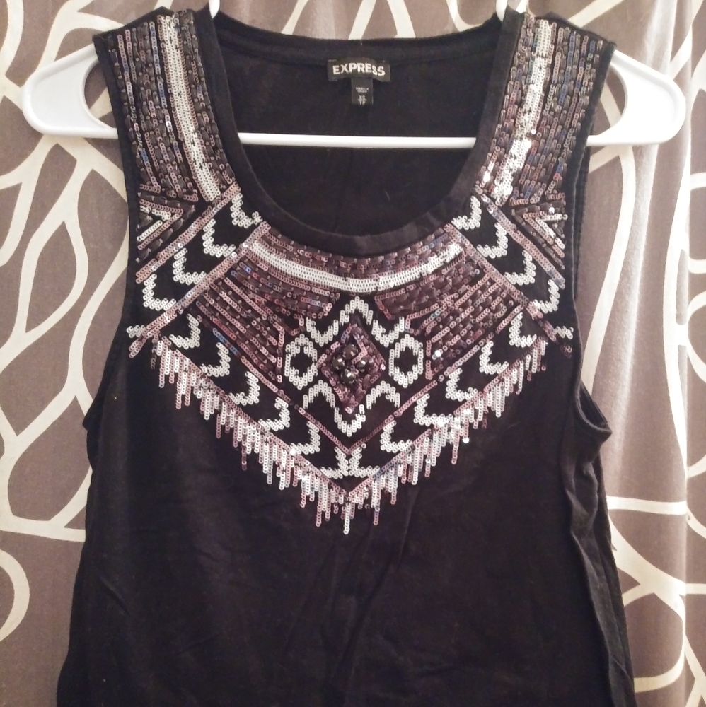Express beaded tank top xs